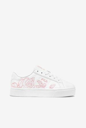 FILA Panache Embroidery Sneakers White / Pink,Womens Shoes | CA.JQSIVZ817